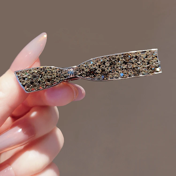 时尚发夹少女创意领结刘海边夹精致简约百搭发卡气质一字夹子发饰