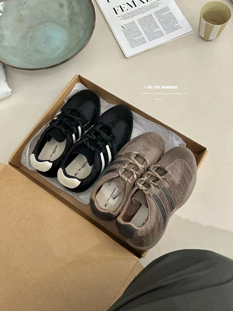 【NO退NO换】鑫燃KIKI 复古休闲圆头系带德训鞋 A11036 MDG  （F）