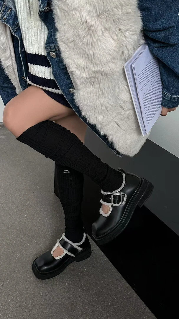 【NO退NO换】鑫燃KIKI 加绒保暖粗跟小单鞋 880-9 880-9A SG (F)