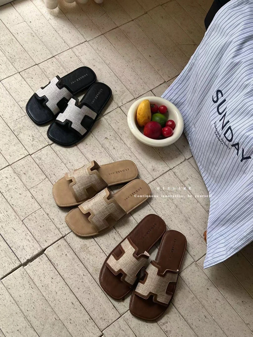 【NO退NO换】鑫燃KIKI H拖网红休闲百搭夏季平底韩版  1818-66  MDG