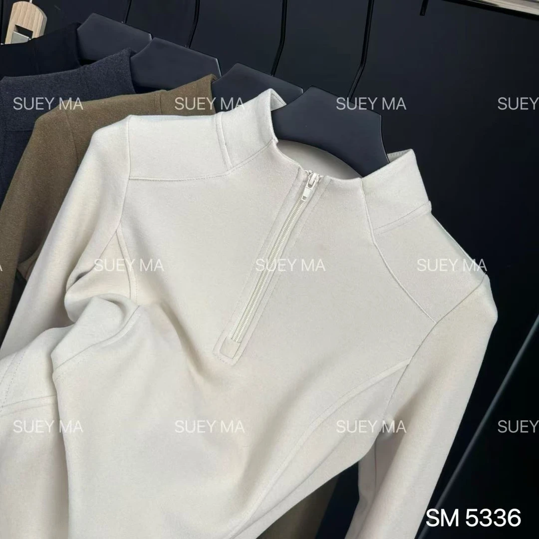 鑫燃KIKI 小众百搭半拉链打底衫 5336 SM