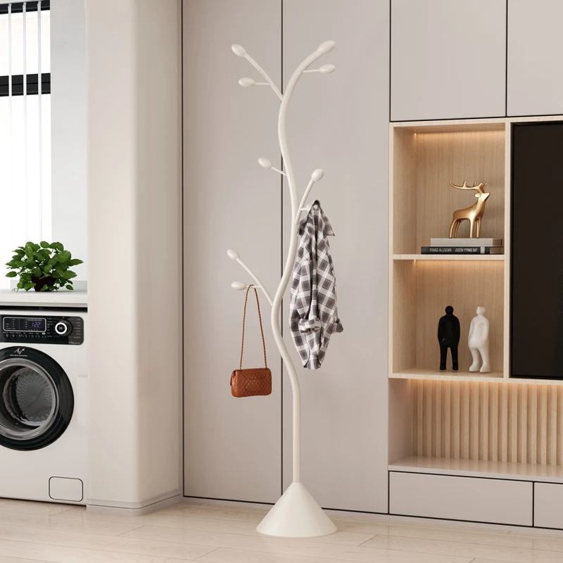优记奶油风衣架卧室落地挂衣架小型衣物置物架高级创意艺术衣帽架
