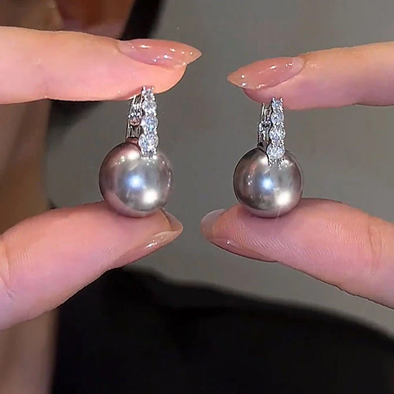 【轻奢专柜】2023新款高级灰耳扣气质百搭耳环