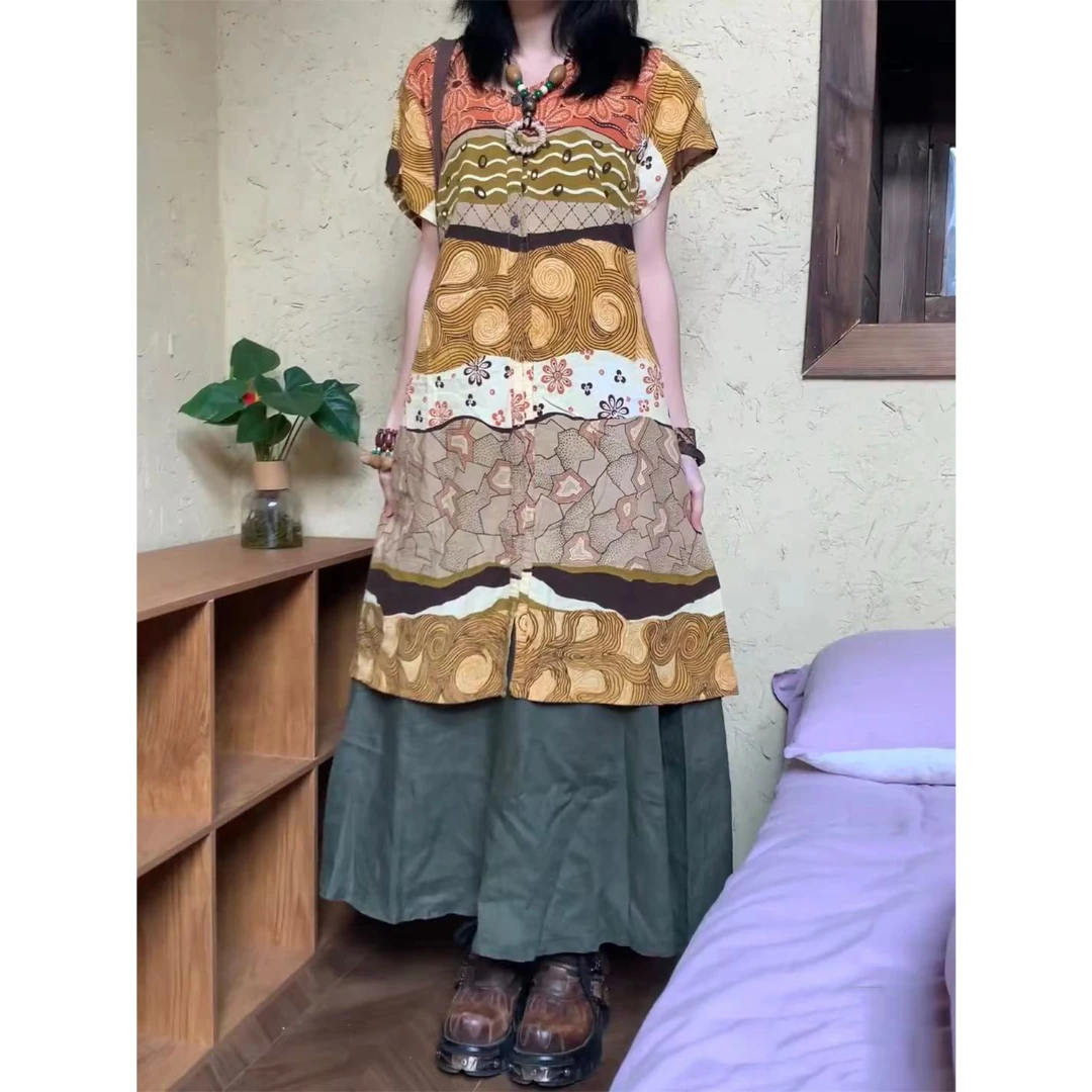 零陆古着屋春夏秋冬裙时尚高腰格纹百搭裙复古风显瘦蕾丝半身裙