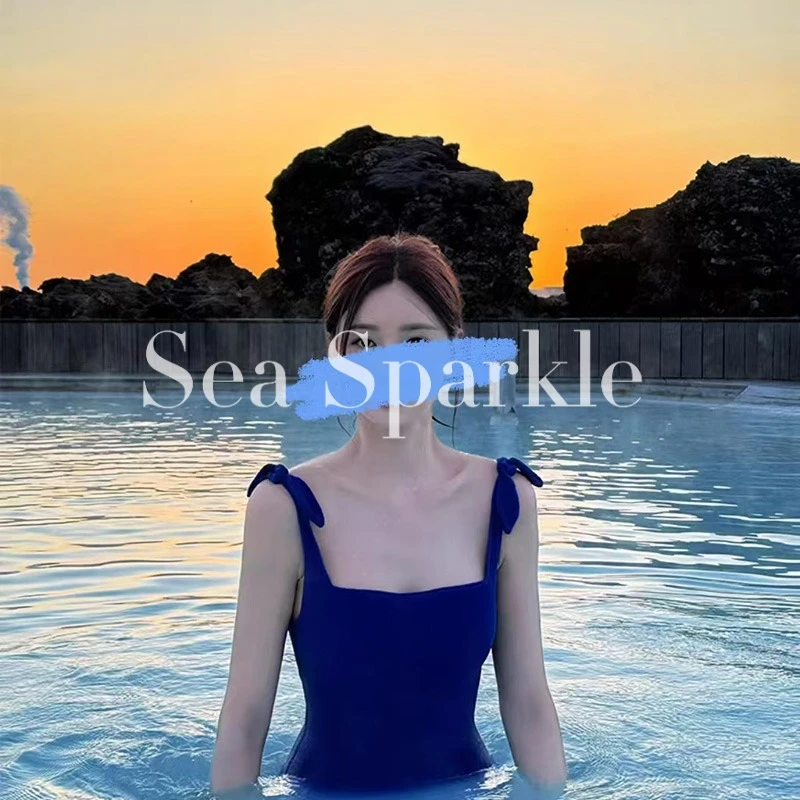 [seasparkle]沈梦辰同款ins高级感性感保守显白连体泡温泉泳衣