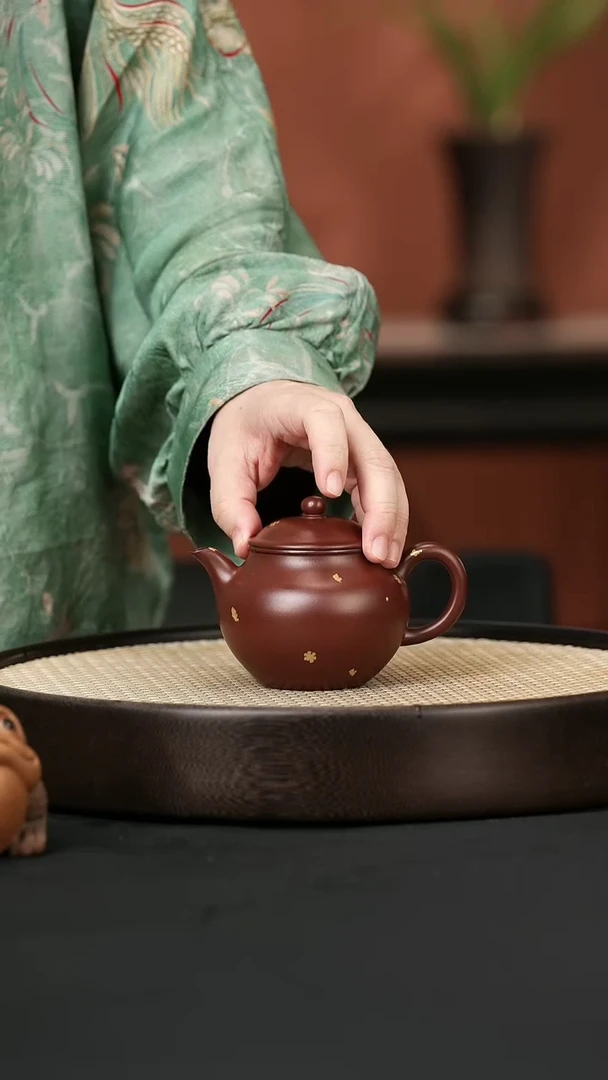 【闪购商品】紫砂茶壶如DG古莲子-洒金-薛健大红泥210