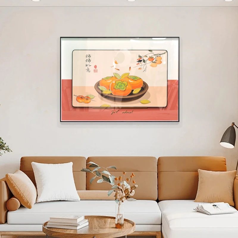 抽象餐厅装饰画轻奢高档客厅挂画长方形现代简约艺术感楼梯间壁画