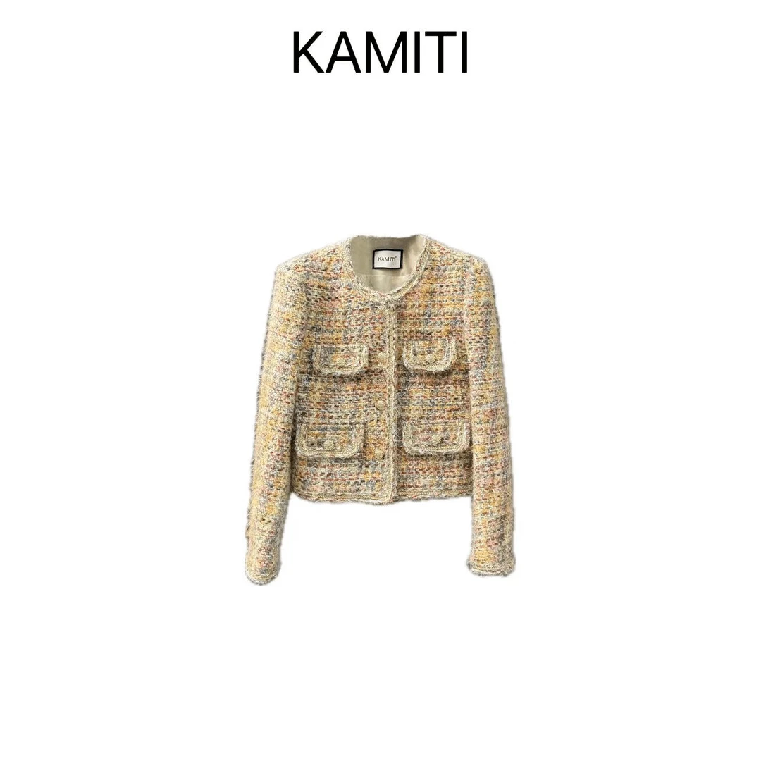 【阿尔卑斯】2025SS春款重工设计师毛呢名媛气质时尚小香风外套