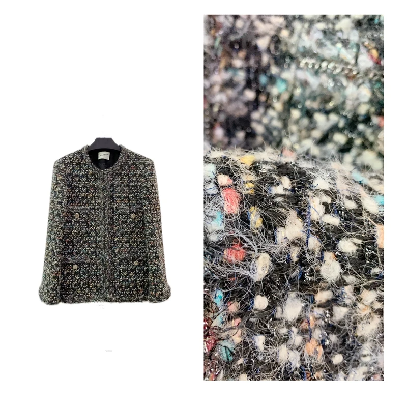 【无人区玫瑰】2024新款秋冬手工纺绵羊毛毛呢设计师名媛时尚外套