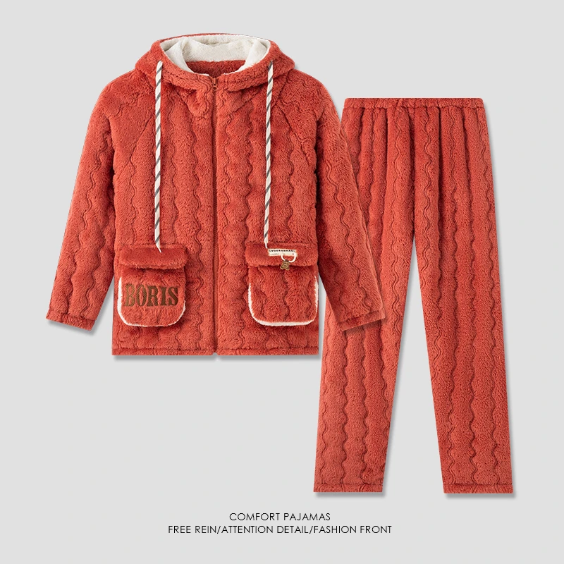 【正品】冬季加厚女士睡衣三层夹棉保暖家居服棉袄连帽-23505