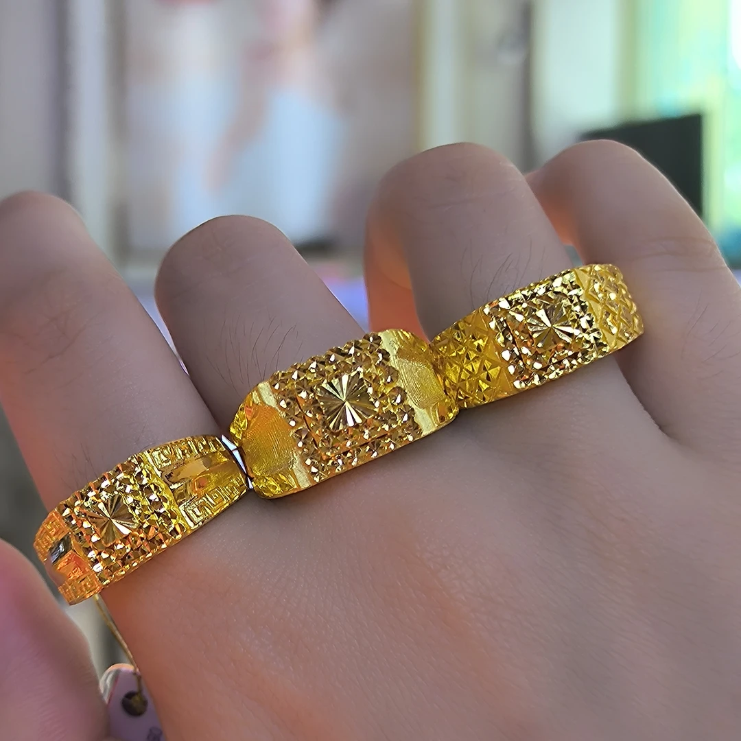 11.53g~22.58g周金生新款黄金车花满天星高亮活口黄金方戒[礼物]