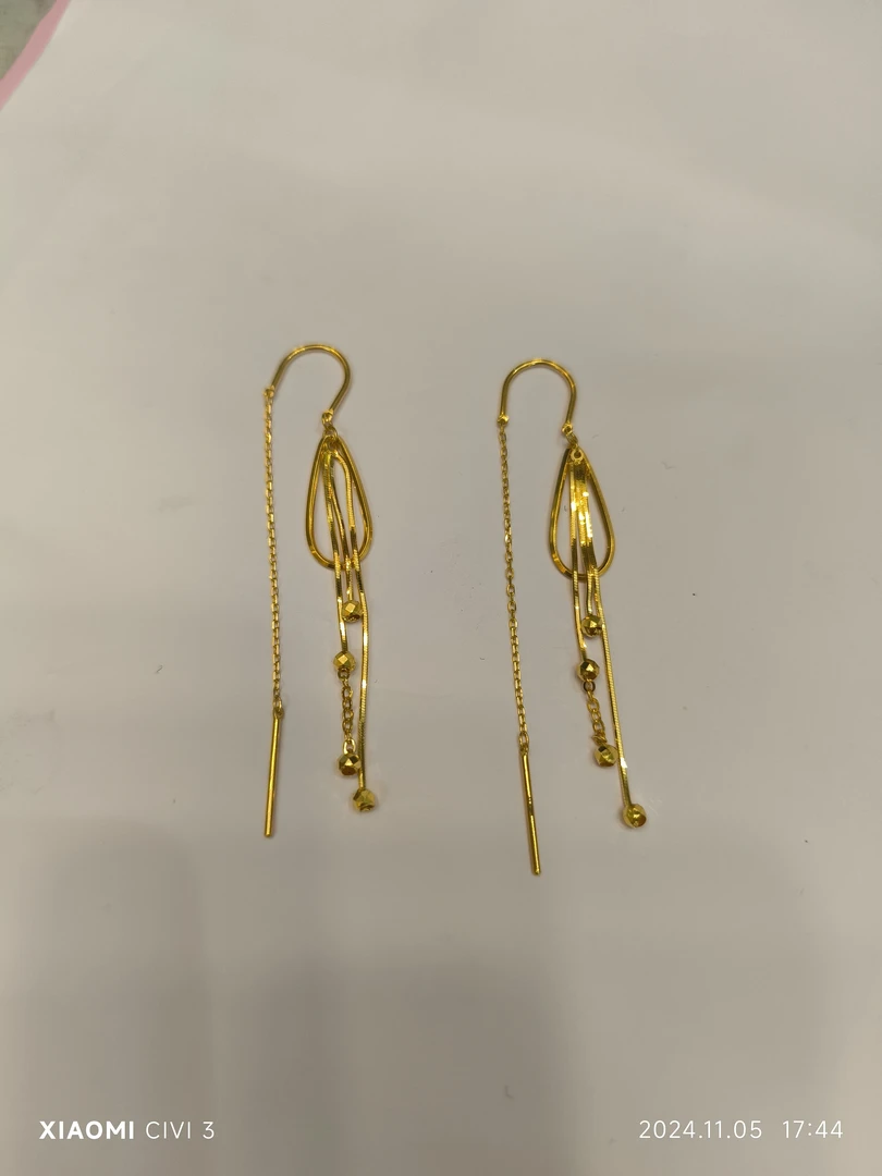 足金耳环长款时尚