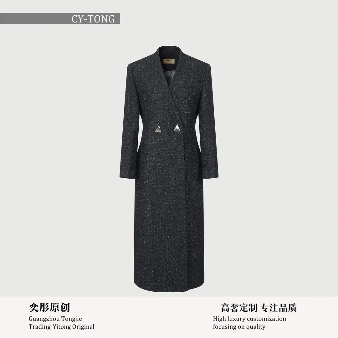 【彤姐原创】秋冬气质时尚休闲百搭长款高奢女士大衣外套TWWT4155