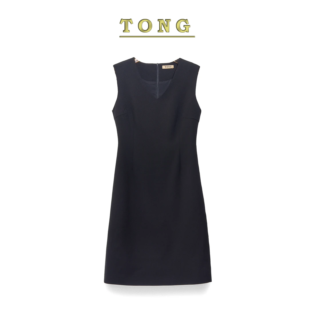 【彤姐原创】【黑色】气质无袖显腰细显瘦修身时尚连衣裙女G230638