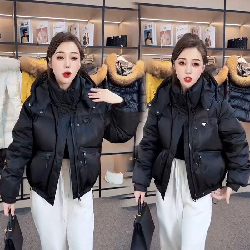 短款2025冬季新款韩版时尚保暖加厚棉服女外套百搭连帽面包服棉衣