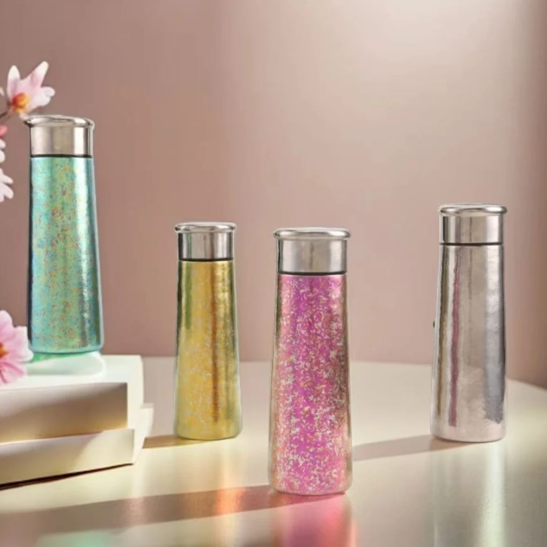 凡晋亮面结晶双层纯钛杯子保鲜超轻闷泡杯保温杯瘦瘦杯水杯