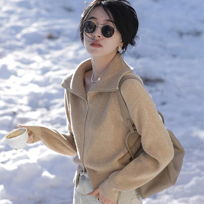 轻奢时尚显瘦针织羊毛衫百搭休闲洋气针织开衫秋冬韩版长袖打底衫