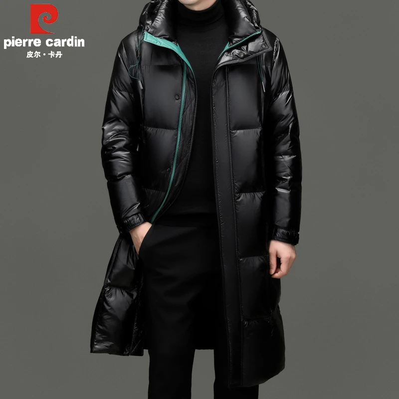 皮尔卡丹高充绒超厚长款羽绒服男冬季90白鸭绒极寒连帽面包服外套