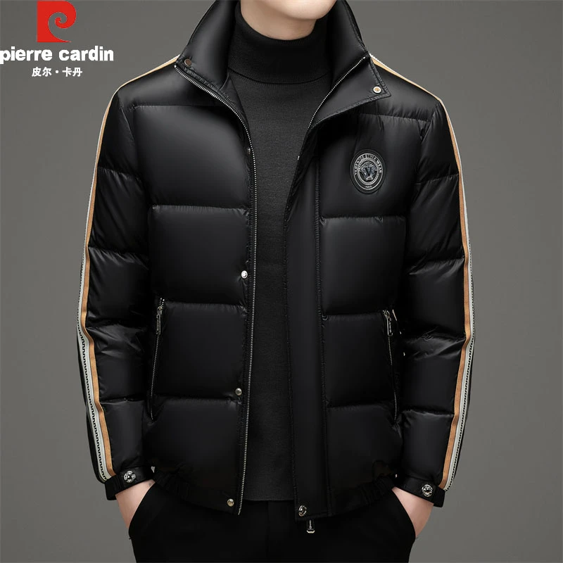 皮尔卡丹冬季新款男士加厚保暖时尚立领羽绒服休闲百搭外套上衣潮