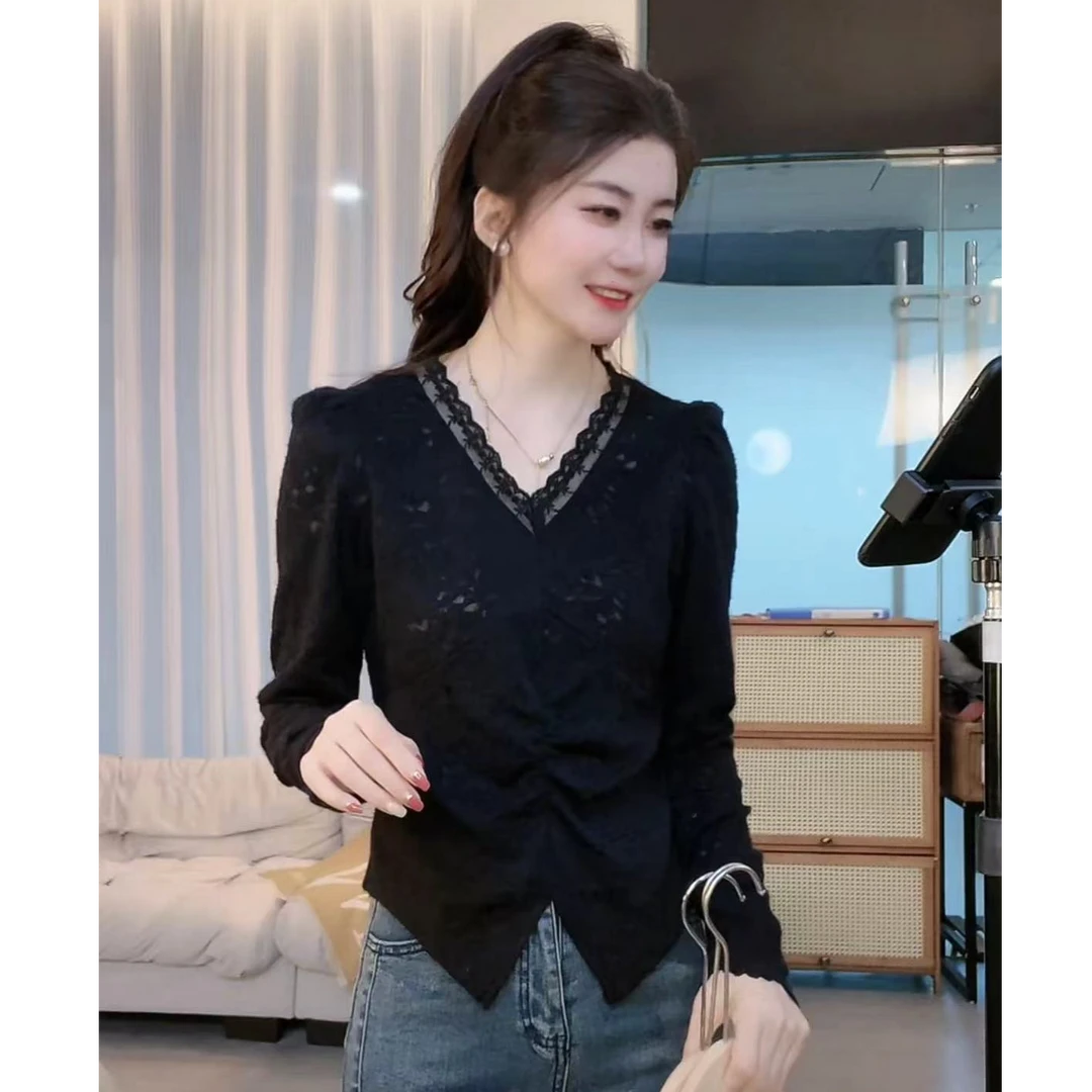 『 柔情钩花X 』复古设计感气质百搭时尚衬衫7039