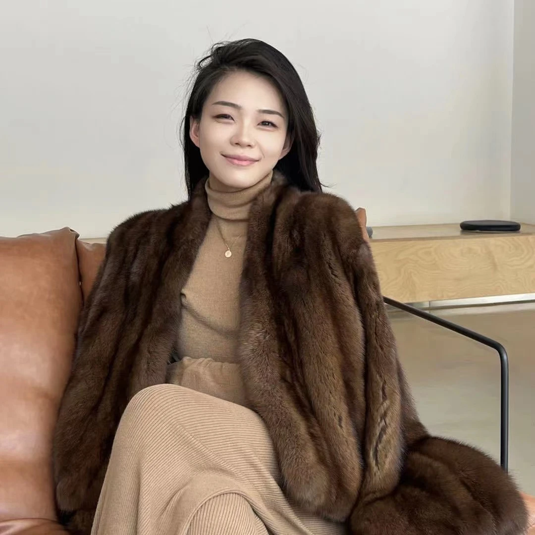 【YINGMOMO】影哥「午夜巴黎」紫貂皮草秋冬新款女士紫貂皮草 F2553