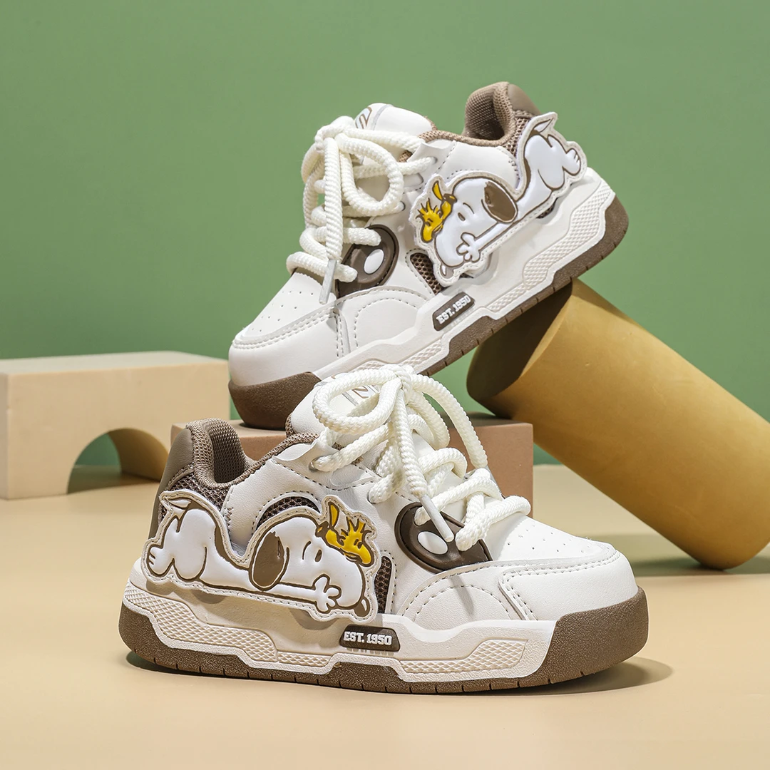 Snoopy/史努比儿童卡通休闲板鞋春秋新款24男女中大童百搭运动鞋