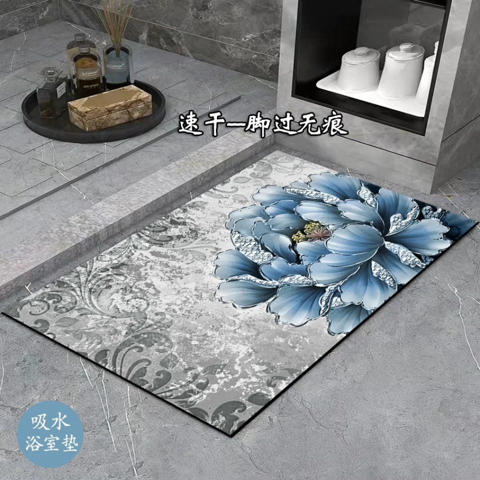 新疆包邮硅藻泥软垫吸水垫卫生间门口地垫硅藻土防滑浴室脚垫轻奢