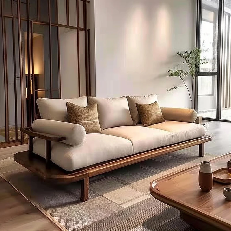 北美黑胡桃木客厅沙发新中式禅意白蜡木高端轻奢实木家具设计定制