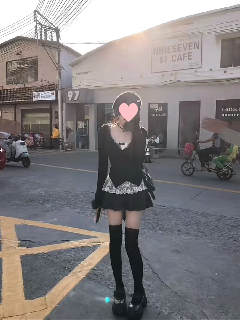 甜欲教主2.0 秋季纯欲显瘦小众蕾丝内搭开衫+吊带打底两件套装女