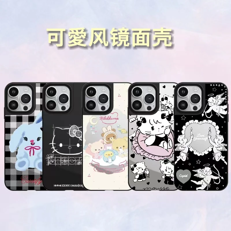 【可爱风镜面壳】适用于苹果16ProMax卡通防摔15ProMax  全包手机壳