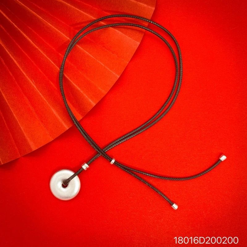 吊坠足银 999足银如意平安扣古法足银吊坠男女情侣 圆币银饰挂坠