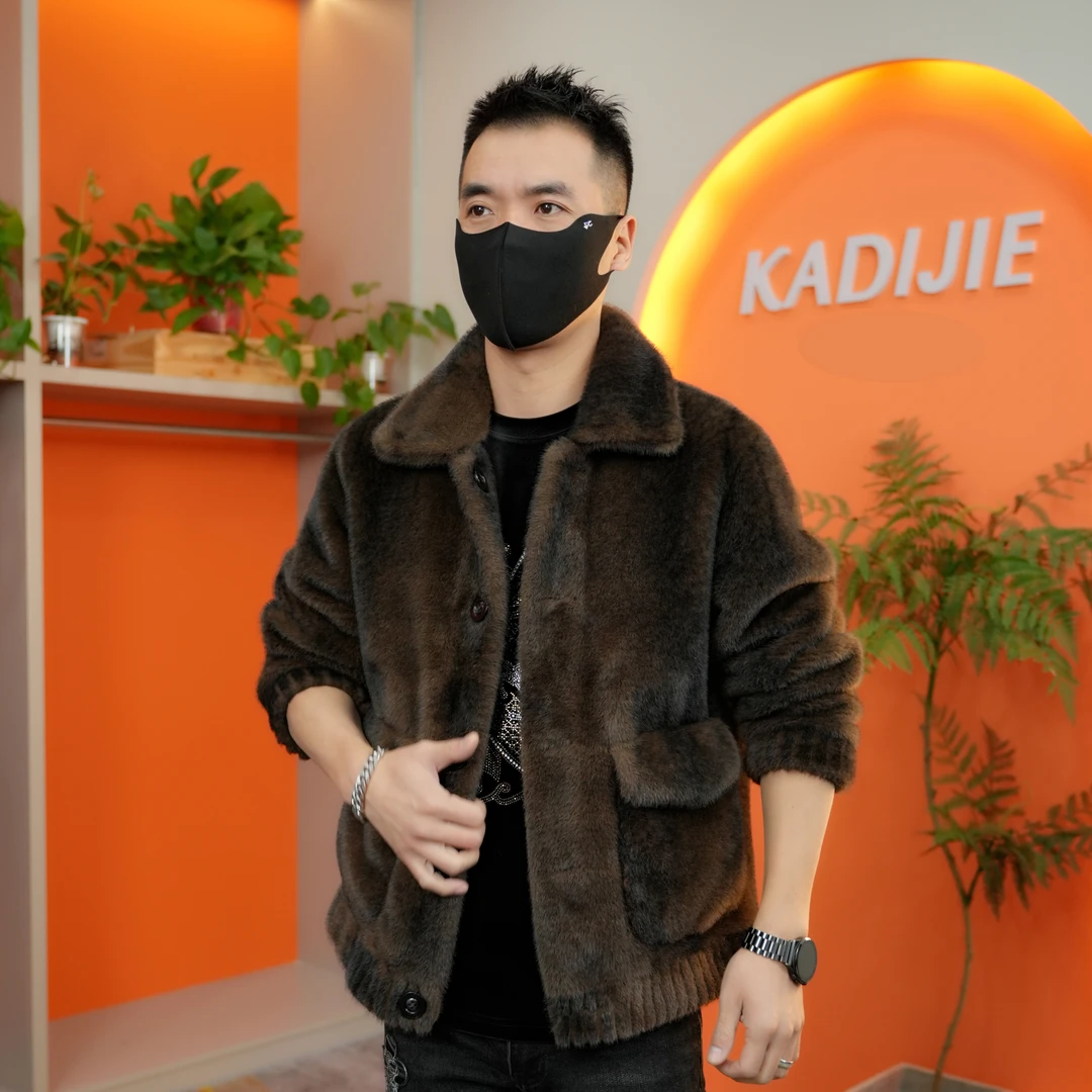 【十字纹外套】男士休闲夹克时尚潮流轻奢休闲翻领男装双面穿夹克