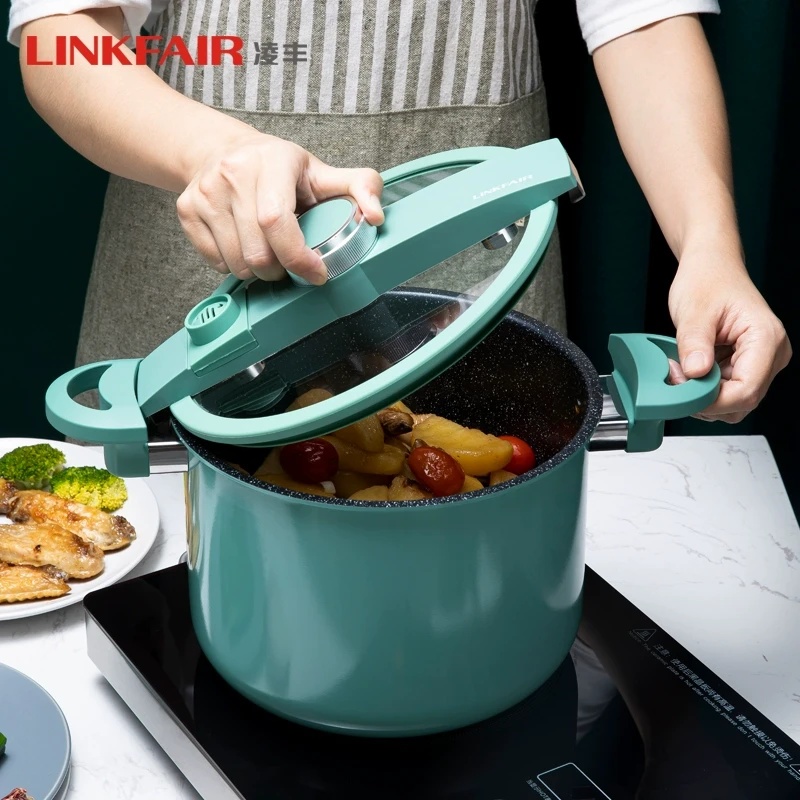 凌丰多功能微压锅汤锅压力锅家用高压锅电磁炉通用燃气