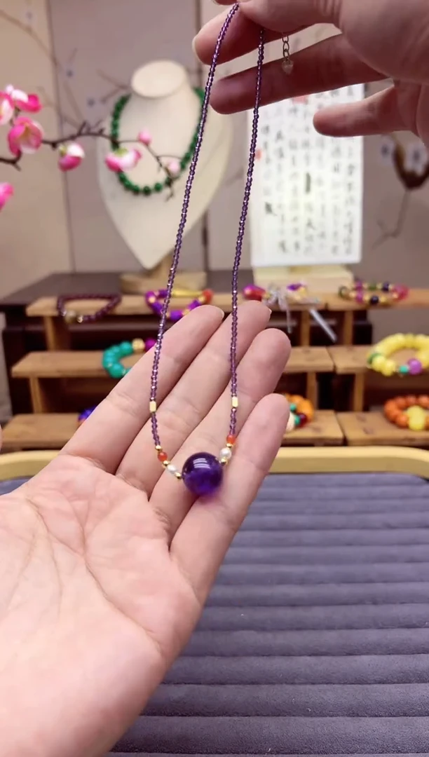 【闪购商品】紫晶颈饰14K金镶嵌X409
