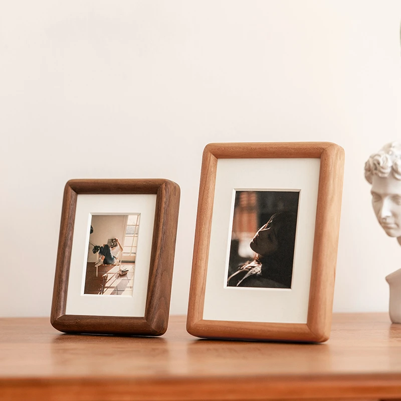 实木迷你小摆台3寸diy拍立得木质打印照片相框洗照片父亲节礼物