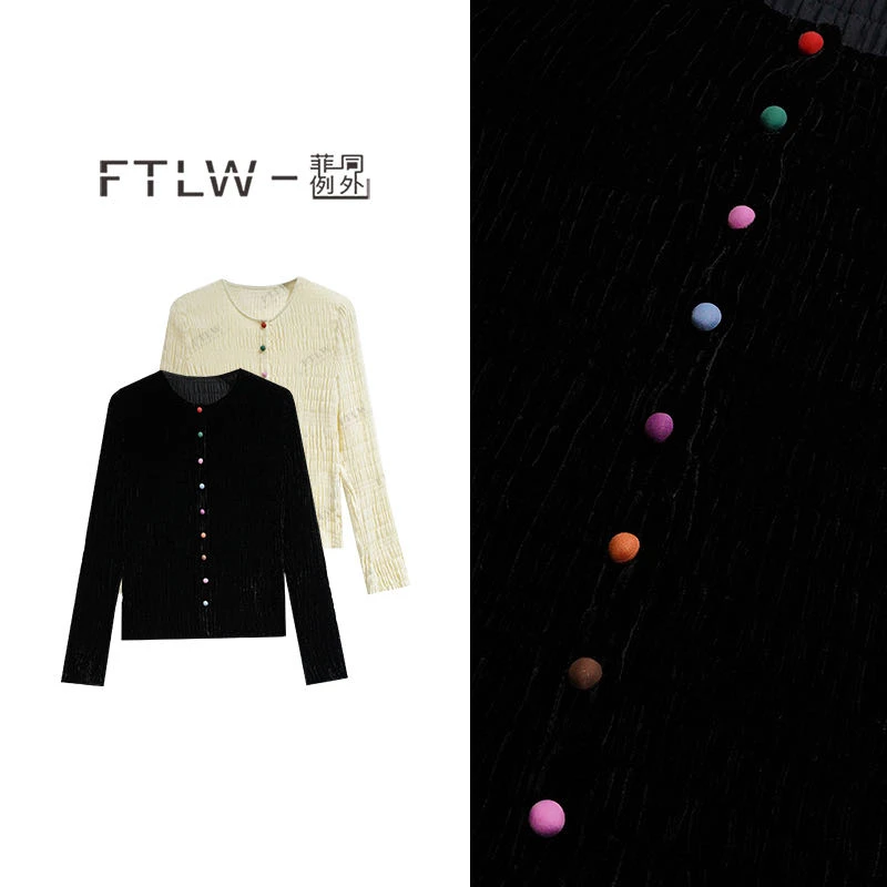 板熙FTLW-【七彩斑斓】百搭气质显瘦轻奢时尚女装上衣开衫-3056