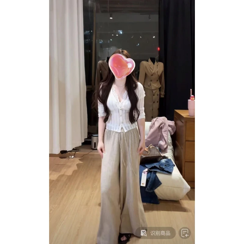 一只雪雪【麦橞黄昏】新款秋季气质厚款针织休闲宽松保暖针织裤