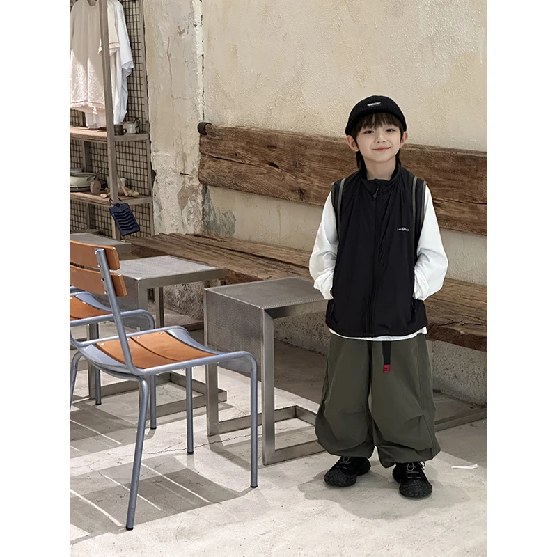 【现货】 略略童装春秋高品质防风日系户外风防水马甲243MJ1514