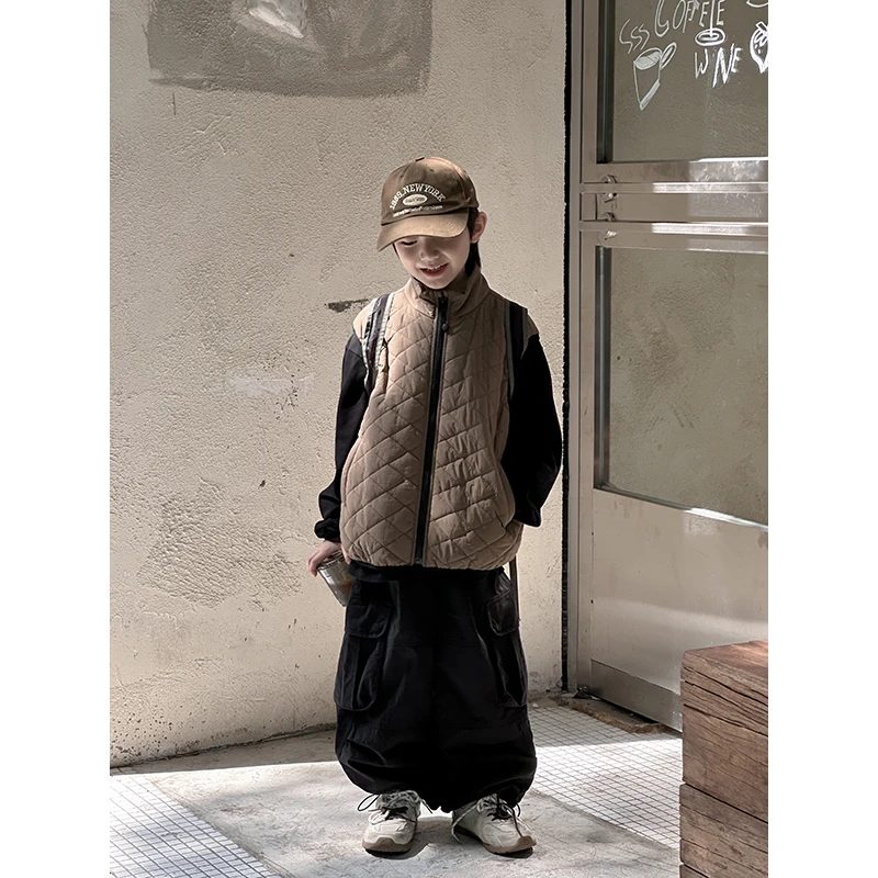 【清仓】略略童装儿童春秋外穿纯色保暖棉服马甲243MJ1614