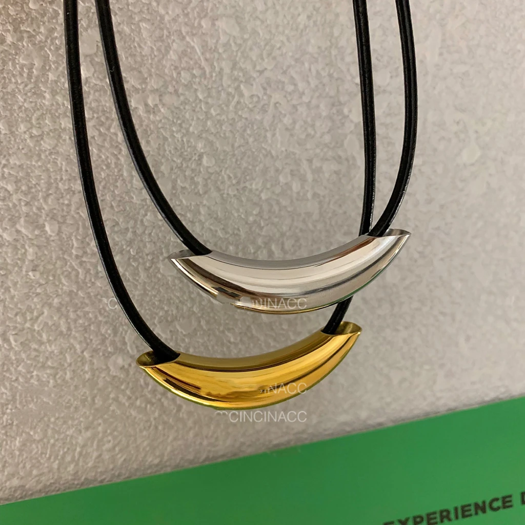 钛钢布艺项链 爆款弯管项链女小众设计感时尚百搭锁骨链项圈326