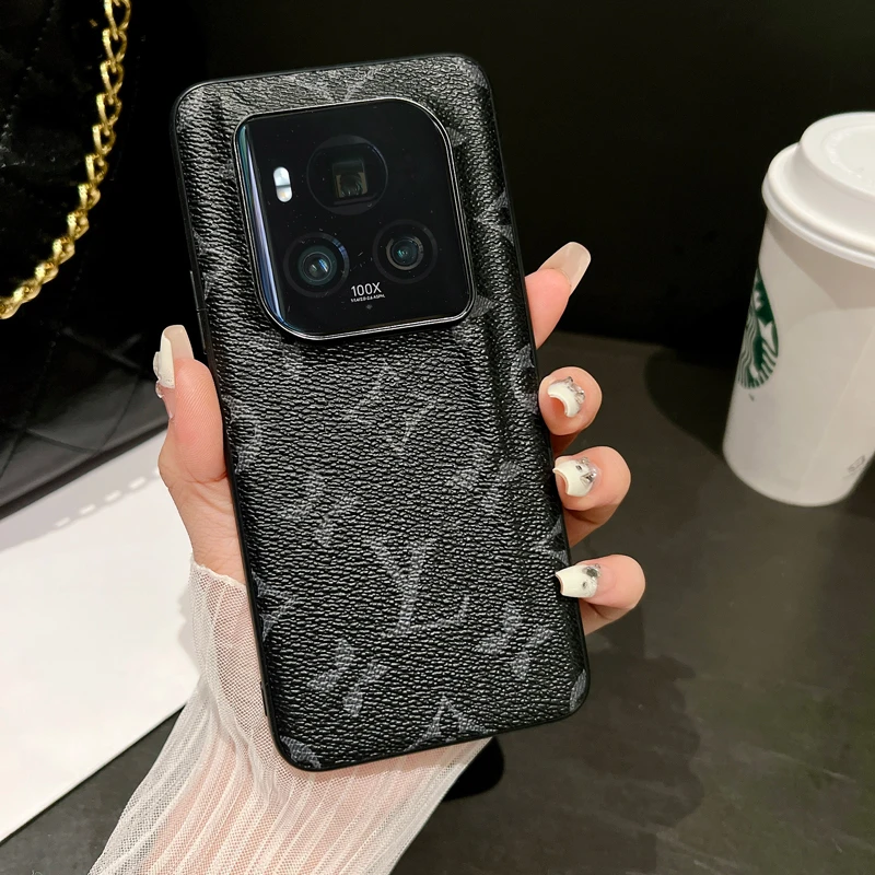 新款黑色老花字母荣耀Magic6至臻版手机壳6pro皮质5适用4防摔男款