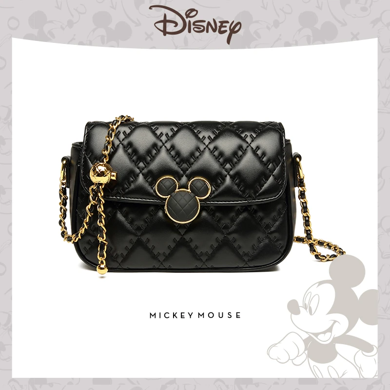 【吃货专属】Disney/迪士尼 米奇金球时尚简约斜挎菱格绣线小方包