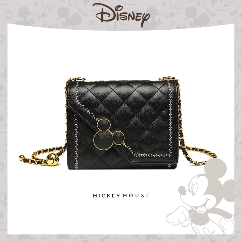Disney/迪士尼 米奇时尚菱格轻奢单肩小金球斜跨包菱格包