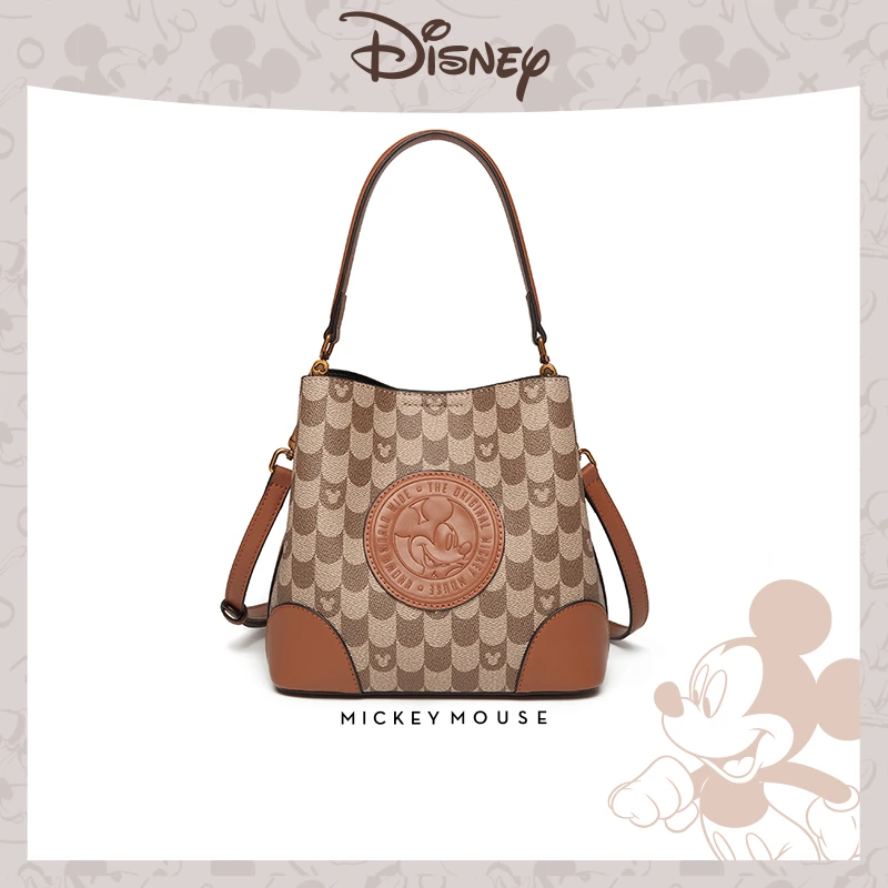 Disney 迪士尼新款米奇包包美拉德百搭单肩水桶包