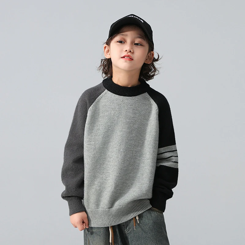 男童毛衣秋冬款2025新款大儿童装冬季加厚打底针织衫线衣男孩冬装