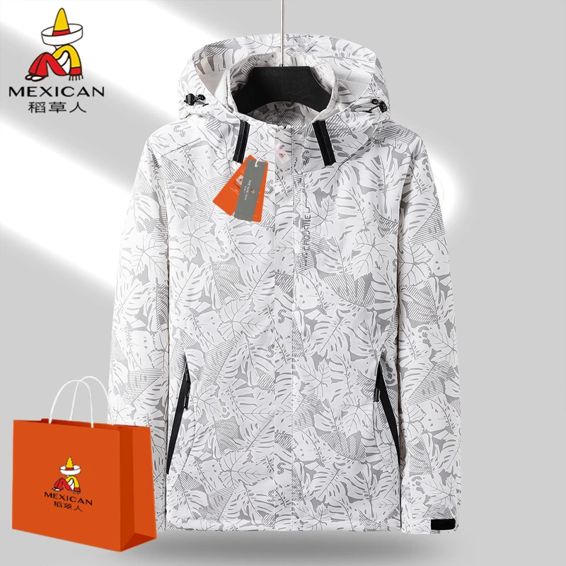 Mexican/稻草人男女2025年春款宽松运动休闲夹克户外登山情侣外套