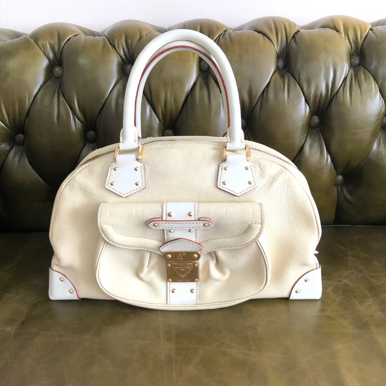 95新 LV 安洁利知之 LV乌苏拉米白色手提单肩包19928H