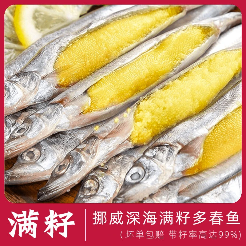 【满籽巨好吃】98%满籽多春鱼食材新鲜海鱼200g*8袋 软刺老少咸宜