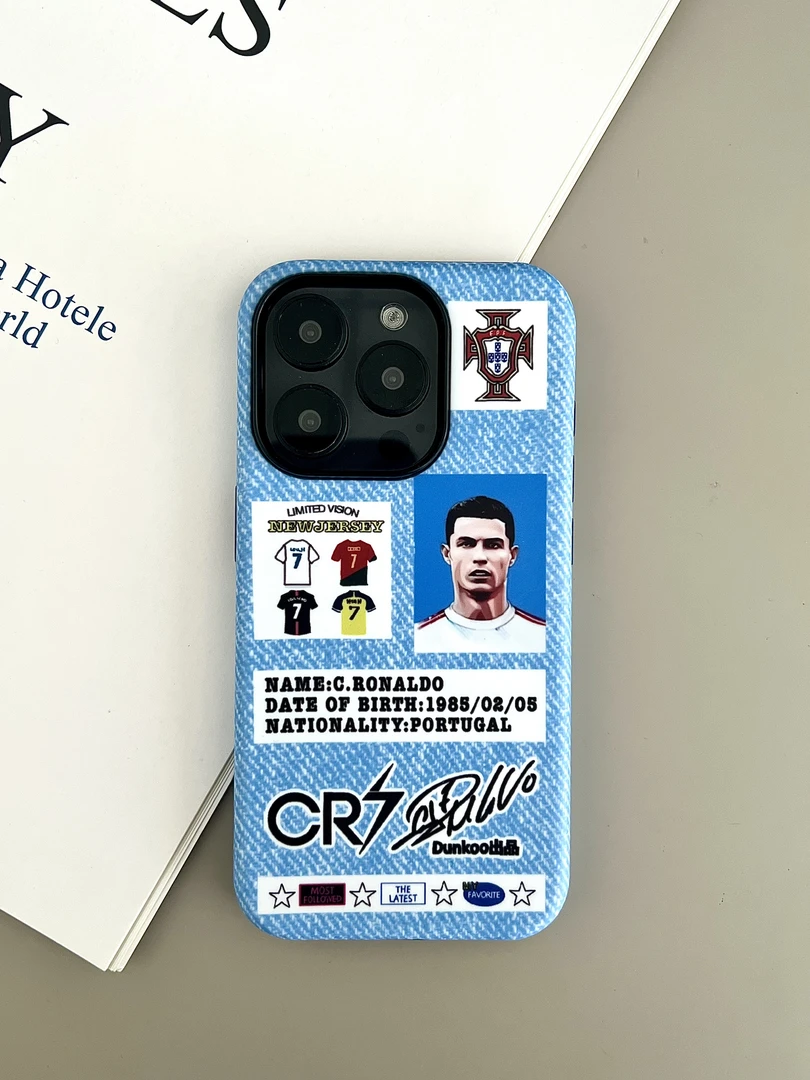 足球C罗适用苹果16pr omax手机壳iphone15磨砂菲林13潮牌14创意男