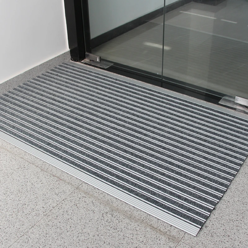 入口门厅免安装平铺式铝合金地垫防滑除尘刮沙地毯脚垫